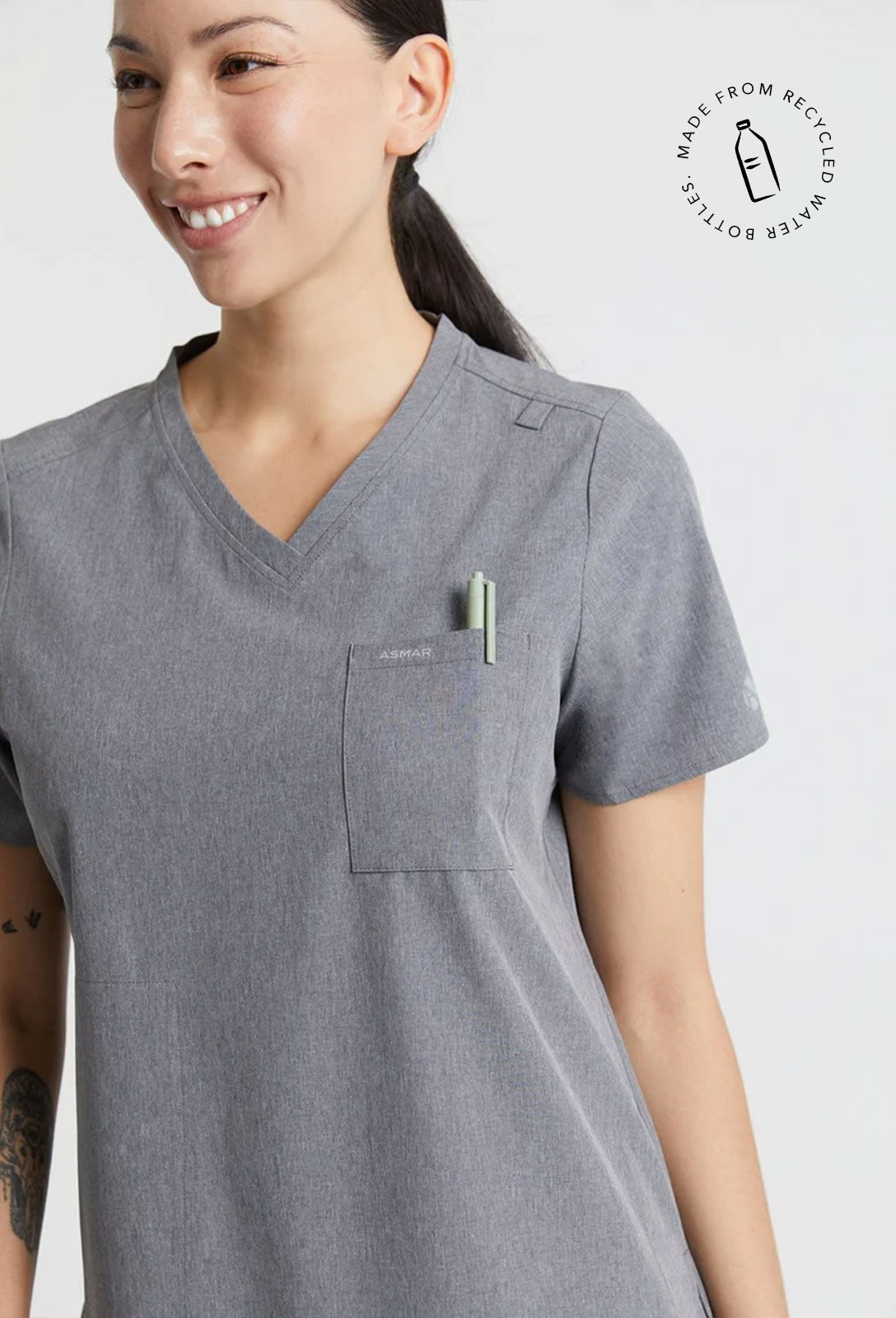 Heather Grey Susan True Fit Multi-Pocket Scrub Jogger – Noel Asmar Uniforms