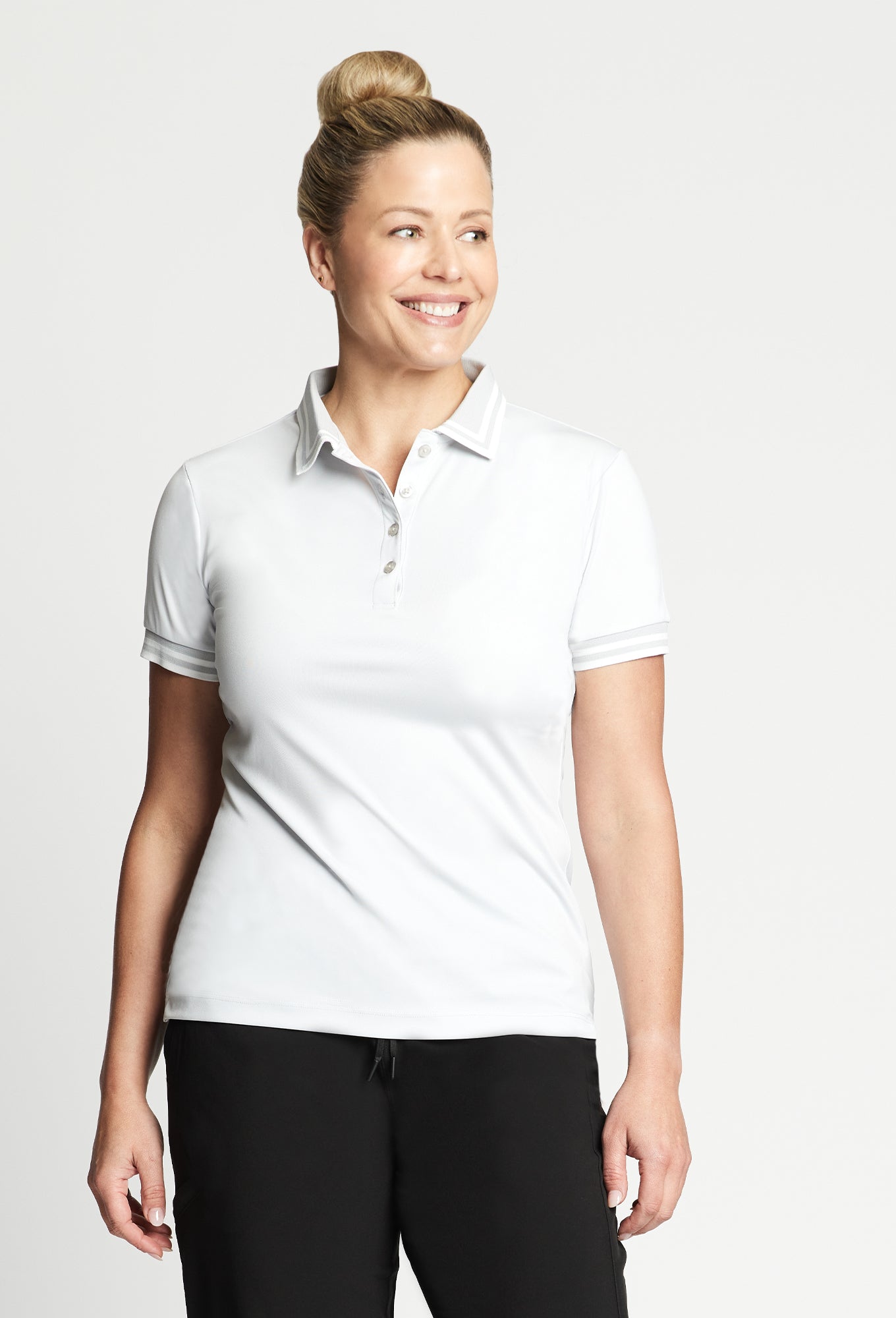 Sustainable Women&#39;s Pro Polo with Stripe Collar