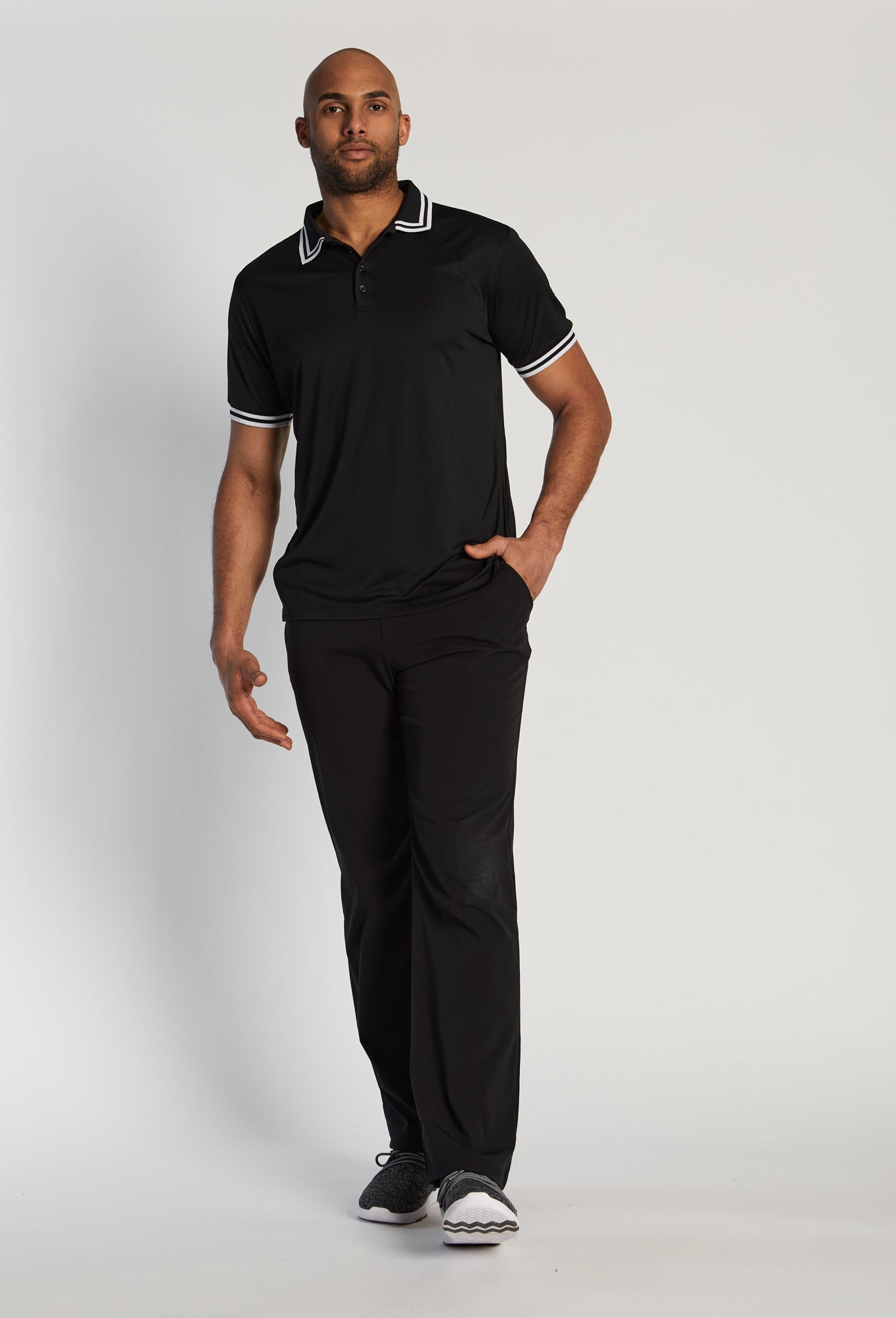 Sustainable Men&#39;s Pro Polo with Stripe Collar