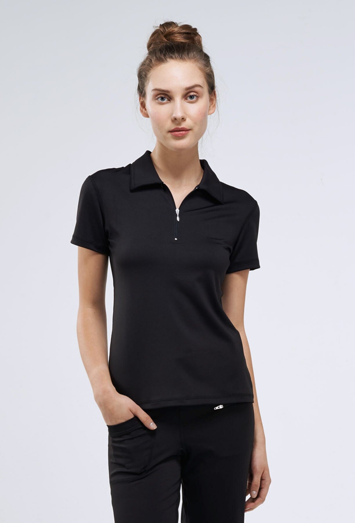 Black womens golf shirt cheap