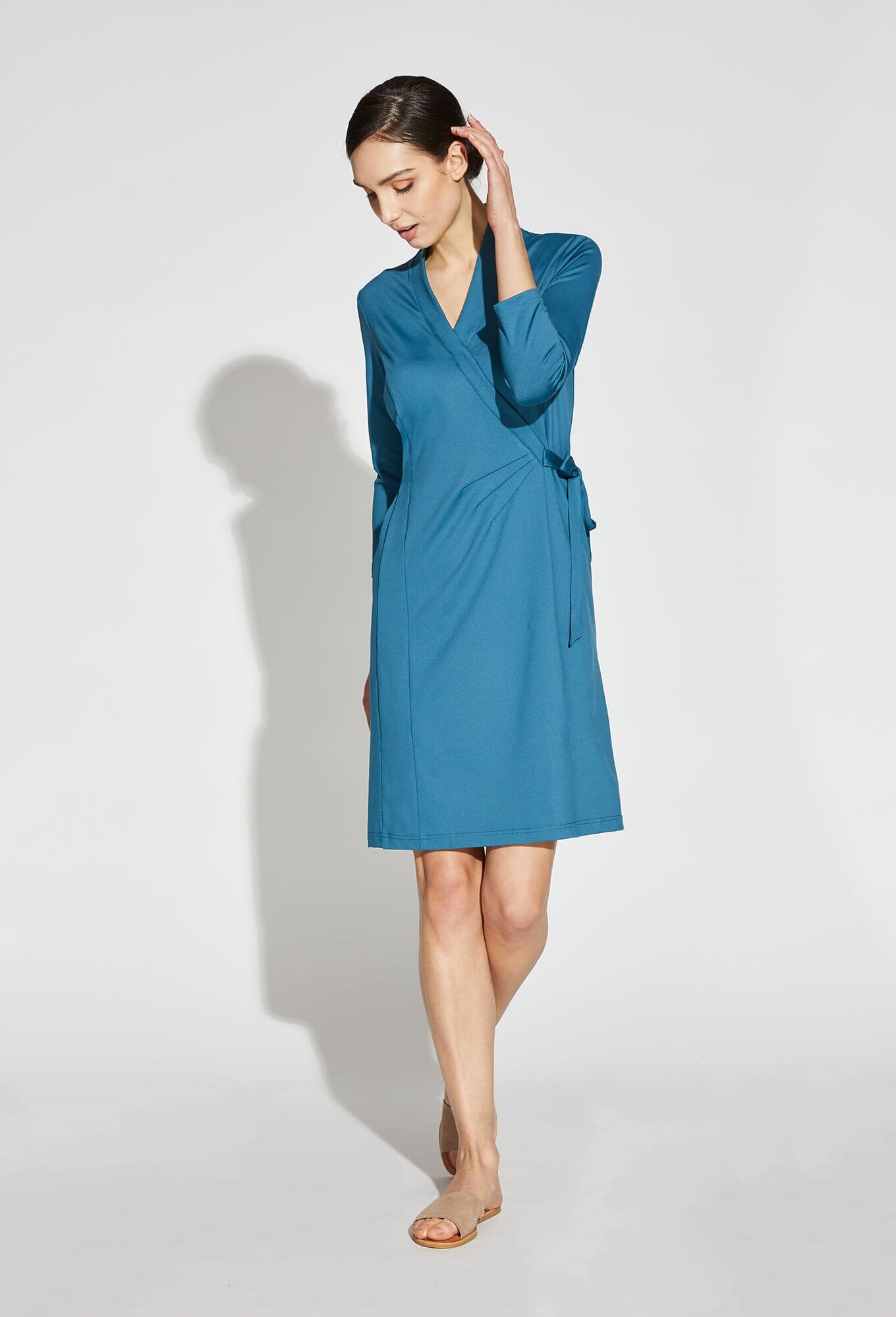 Amari V-Neck Faux Wrap Dress Amari V-Neck Faux Wrap Dress