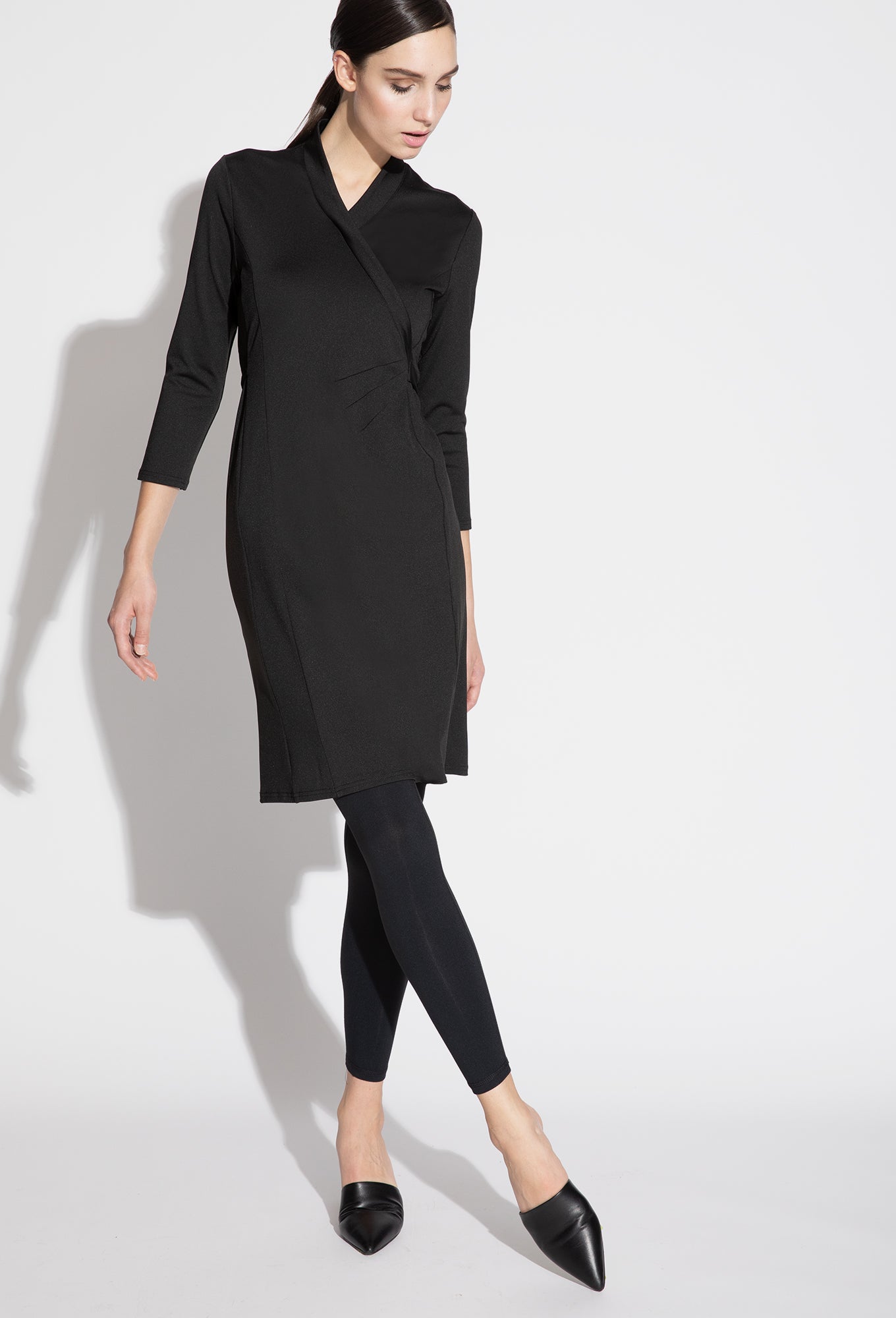 Amari V-Neck Faux Wrap Dress