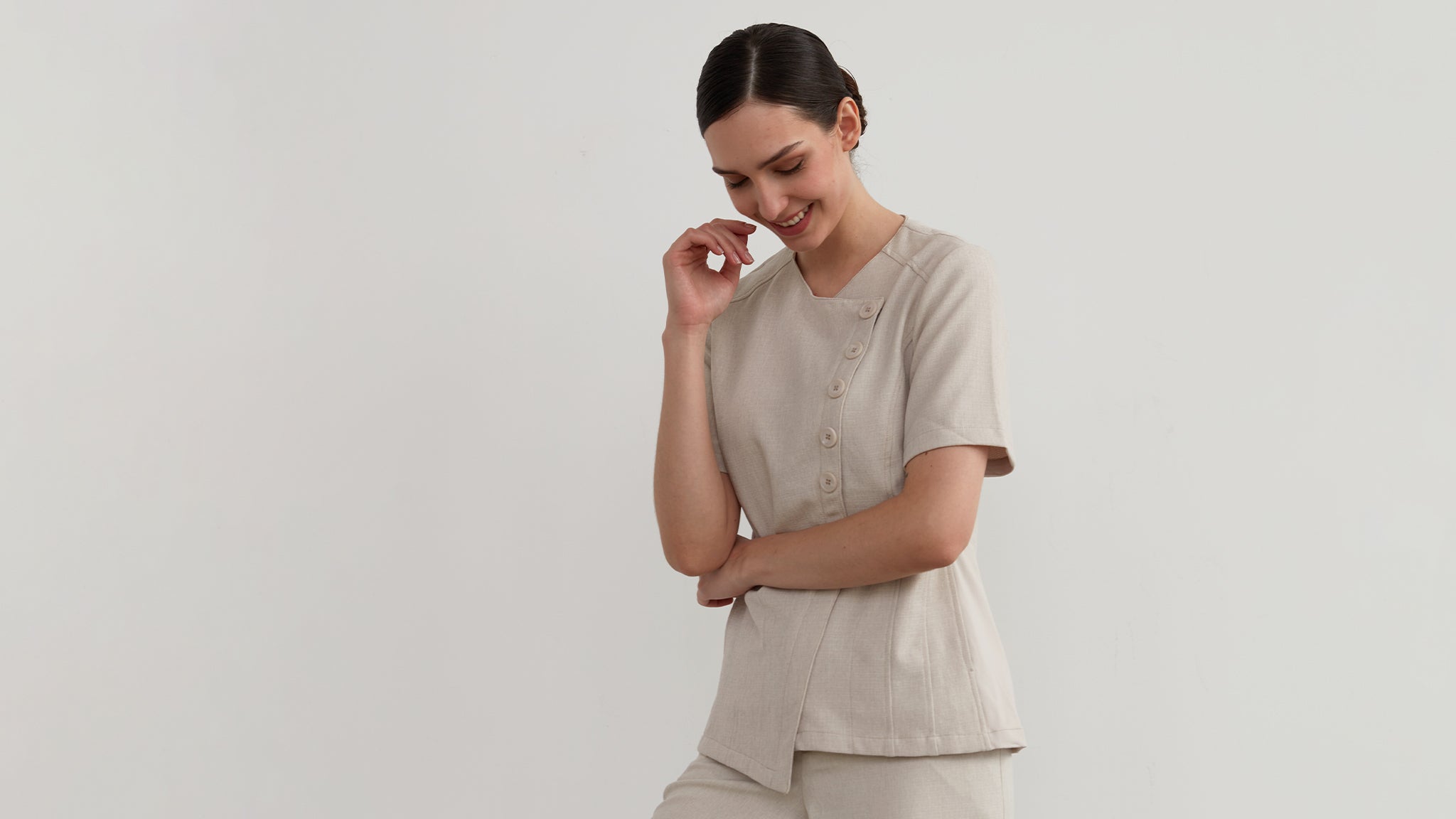 Faux Linen Valencia Tunic – Noel Asmar Uniforms
