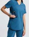 Emeline Zippered Pocket Scrub Top