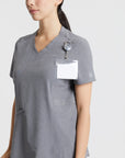 Emeline Zippered Pocket Scrub Top