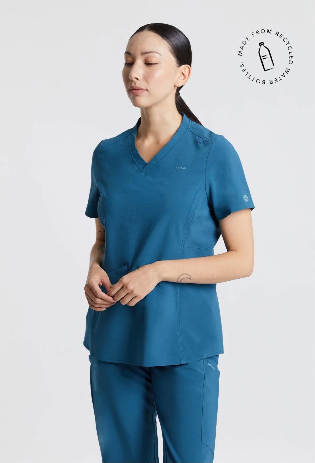 Emeline Zippered Pocket Scrub Top