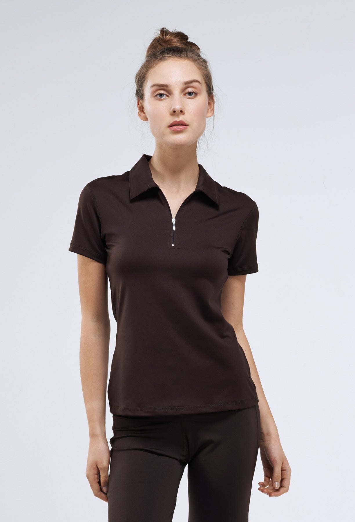 Womens black golf shirt sales