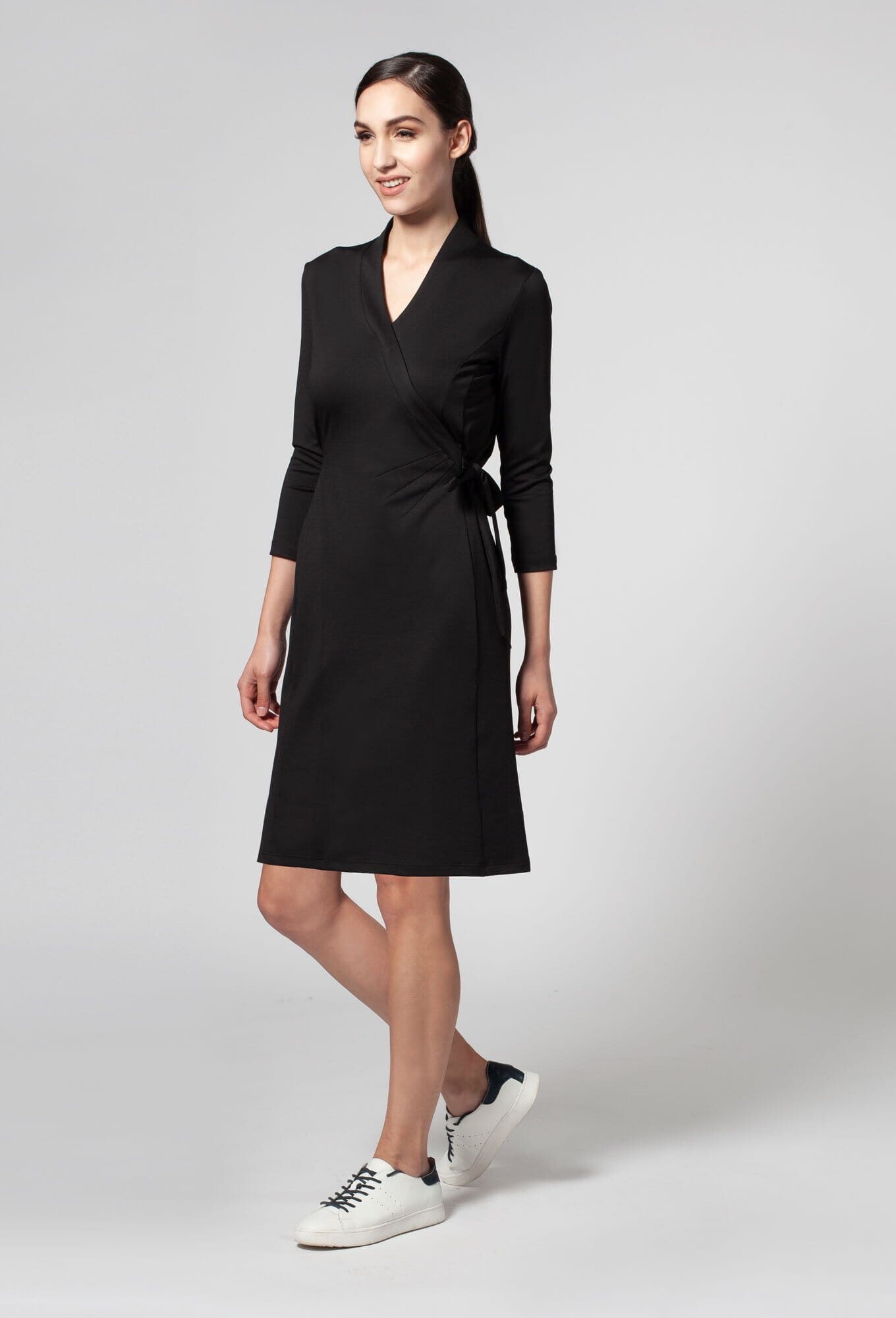 Amari V-Neck Faux Wrap Dress